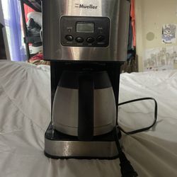 Silver and Black Coffee Maker with Digital Display Broken For Parts