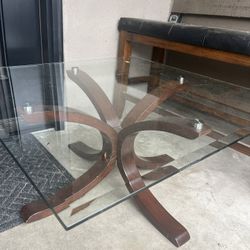 Glass Wood Table Coffee Table FREE
