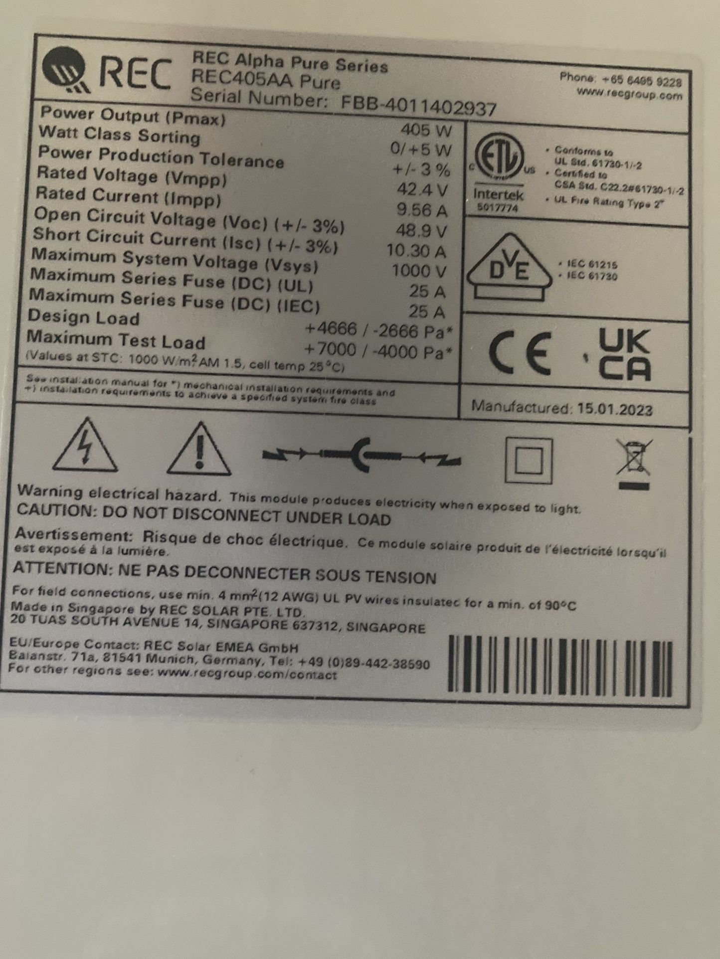 Solar Panels 405 Watt