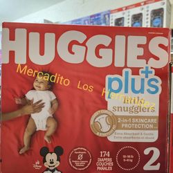 Huggies Size 2 Little Snugglers 174 Pañales Diapers❗️Nuevos Firm Price