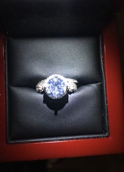 Two set Diamond silver ring size 6