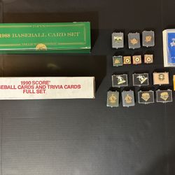 MLB Cards, pins, plaque & vintage telephone