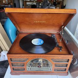 Crosley Vinyl Record Player & Assorted Vinyls