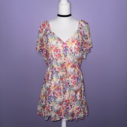 NEW Peach Love California Floral Ruffle Dress