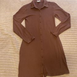 Brown Autumn Button Down Dress