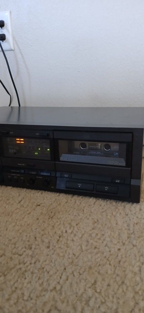 Duel Deck Cassette Tape Player Home Stereo System