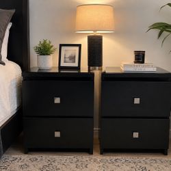Black Bedroom Nightstands Set