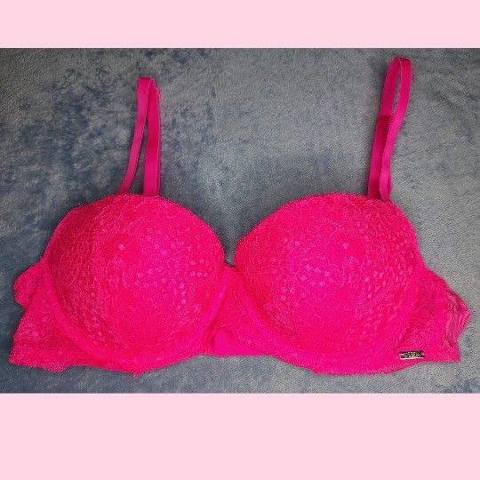 PINK VICTORIA'S SECRET Date Push-Up/ Pigeonnant Rendez-vous Bra Pink 34B NEW