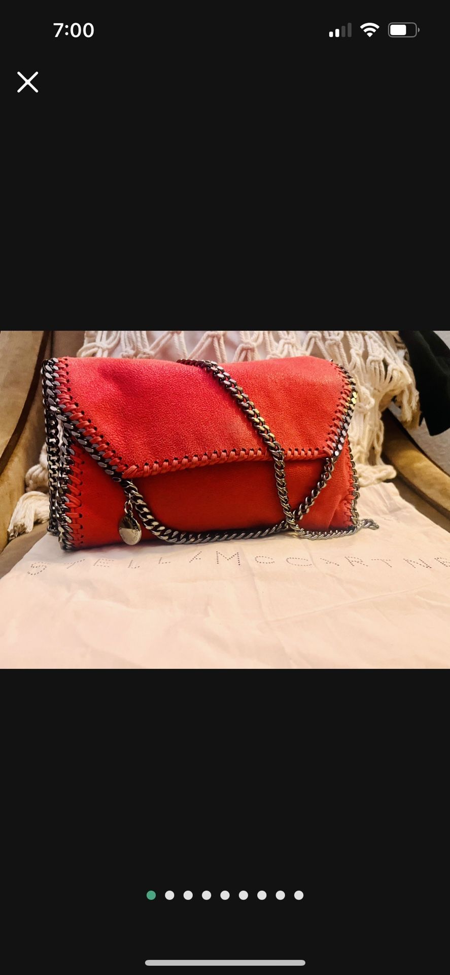 Authentic Red Stella McCartney Flabella Crossbody Bag purse