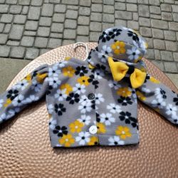 Baby Girl 2 Pc Fleece Jacket And Hat