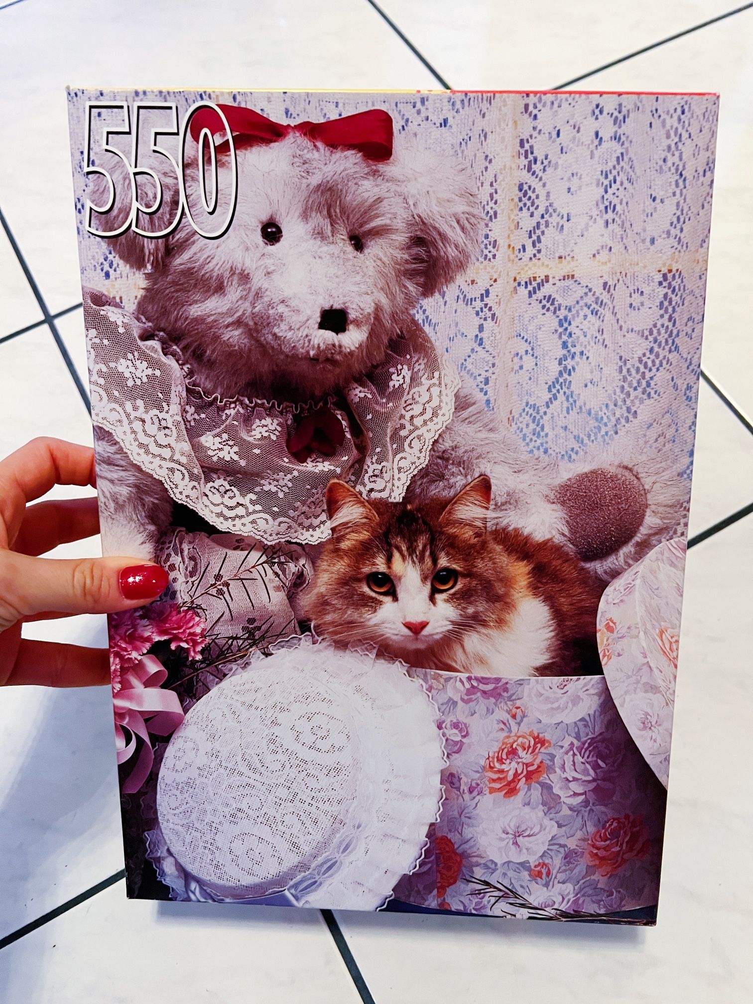 550 Piece Teddy Bear Cat Jigsaw Puzzle