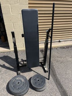 Adjustable Bench Press with Weights 