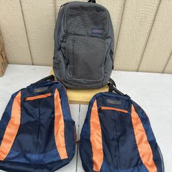 Three Backpacks One Is Jansport Other Two Unknown Brands Preowned