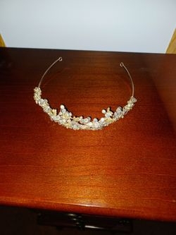 Coll White Stone Crown to wear With   a Veil