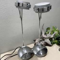 Silver Modern Set Of Lamps