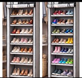 8-Tier Freestanding Shoe Rack with Cover