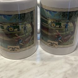 Pair John Deere Vintage Mugs 