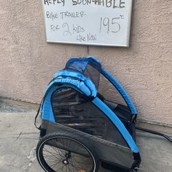 Bike Trailer For 2 Kids Carrito Para 2 Niños En La Bicicleta