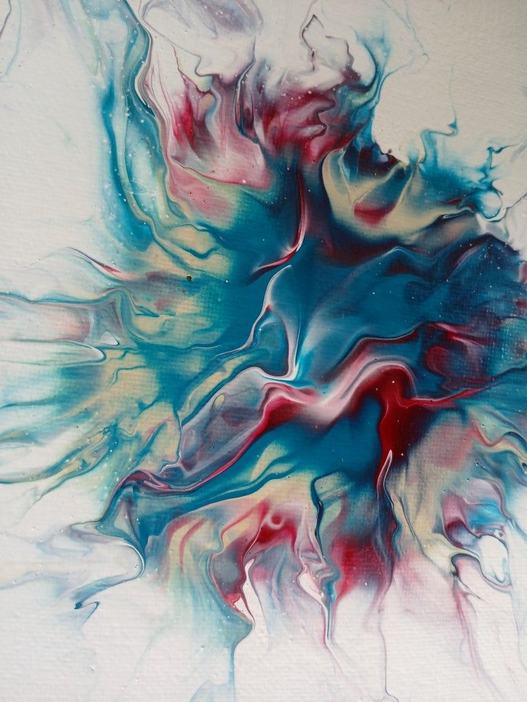 "InfusedMemories" Abstract Acrylic Pour Painted (8"x10") Stretched Canvas