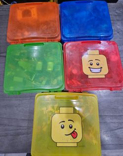 $50 - 5 Used Lego Toy Storage Project Case Boxes filled with legos take all 5