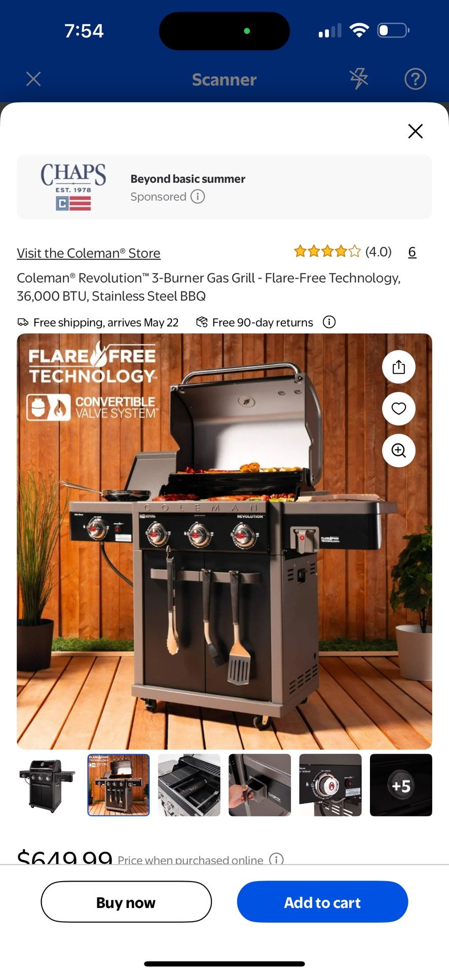 🔥 Coleman® Revolution™ Burner Gas Grill – Flare Free, 36,000