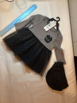 Carters Baby Girl Cat Tutu Dress Set with Bloomers sz 0-3 months