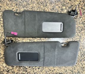 06-10 BMW E63 M6 650  LEFT & RIGHT SUNVISORS SCHWARZ ALCANTARA PAIR !!!NOTE!!!