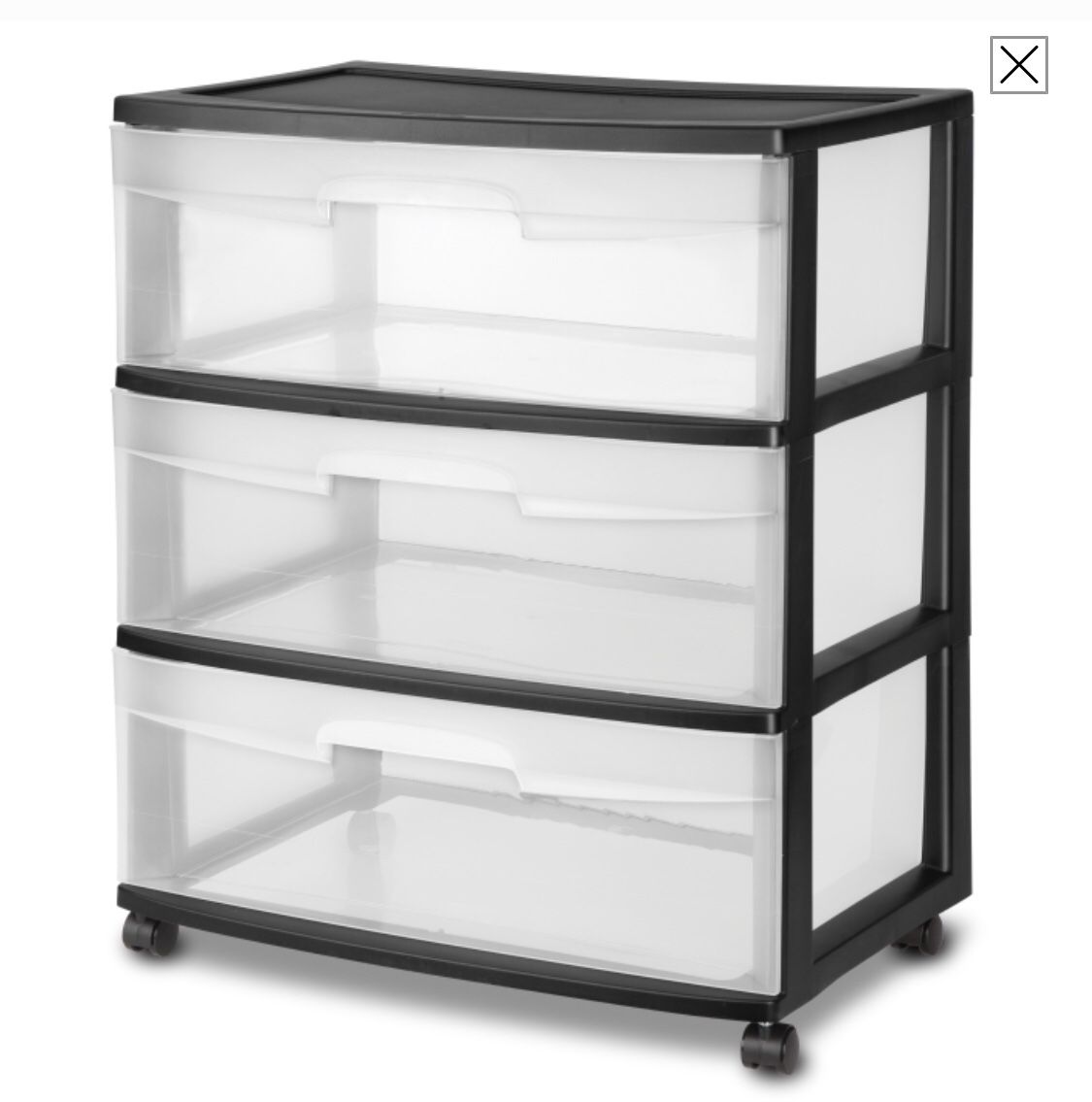 Plastic storage cabinets [2.] 1) three drawers. 2) 5 drawers