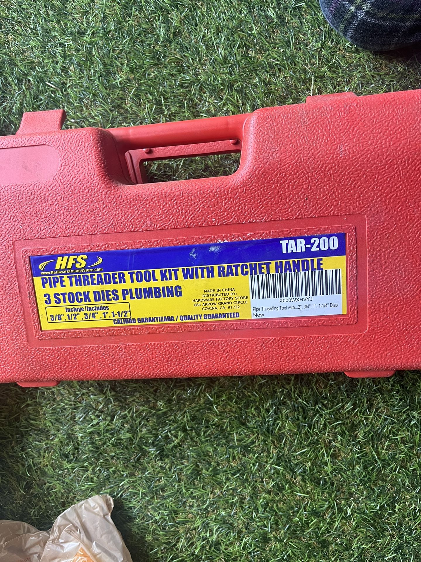 Pipe Threader Tool Kit With Ratchet Handle 3 Stocked Dies Plumbing