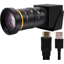 Camera with 5-50mm Manual Varifocal Lens for Live Streaming,
