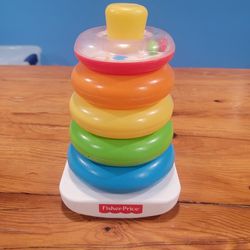 Fisher Price 5 Ring Stacker - Baby Toy, Colorful, Stackable, Rattle, Rock