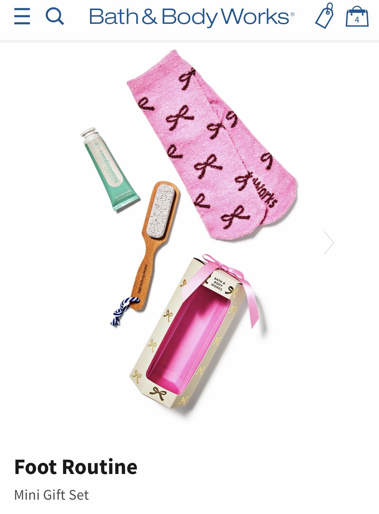 New! BATH & BODY WORKS💕🧦🎀 BOW Gift set 🎀🧦💕 foot routine 