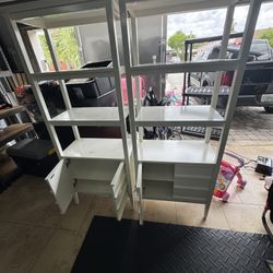 White Storage Shelves