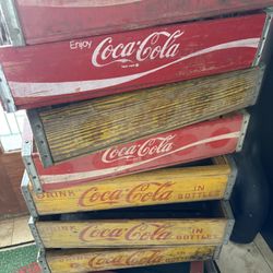9 Old Coke Wood Crates 