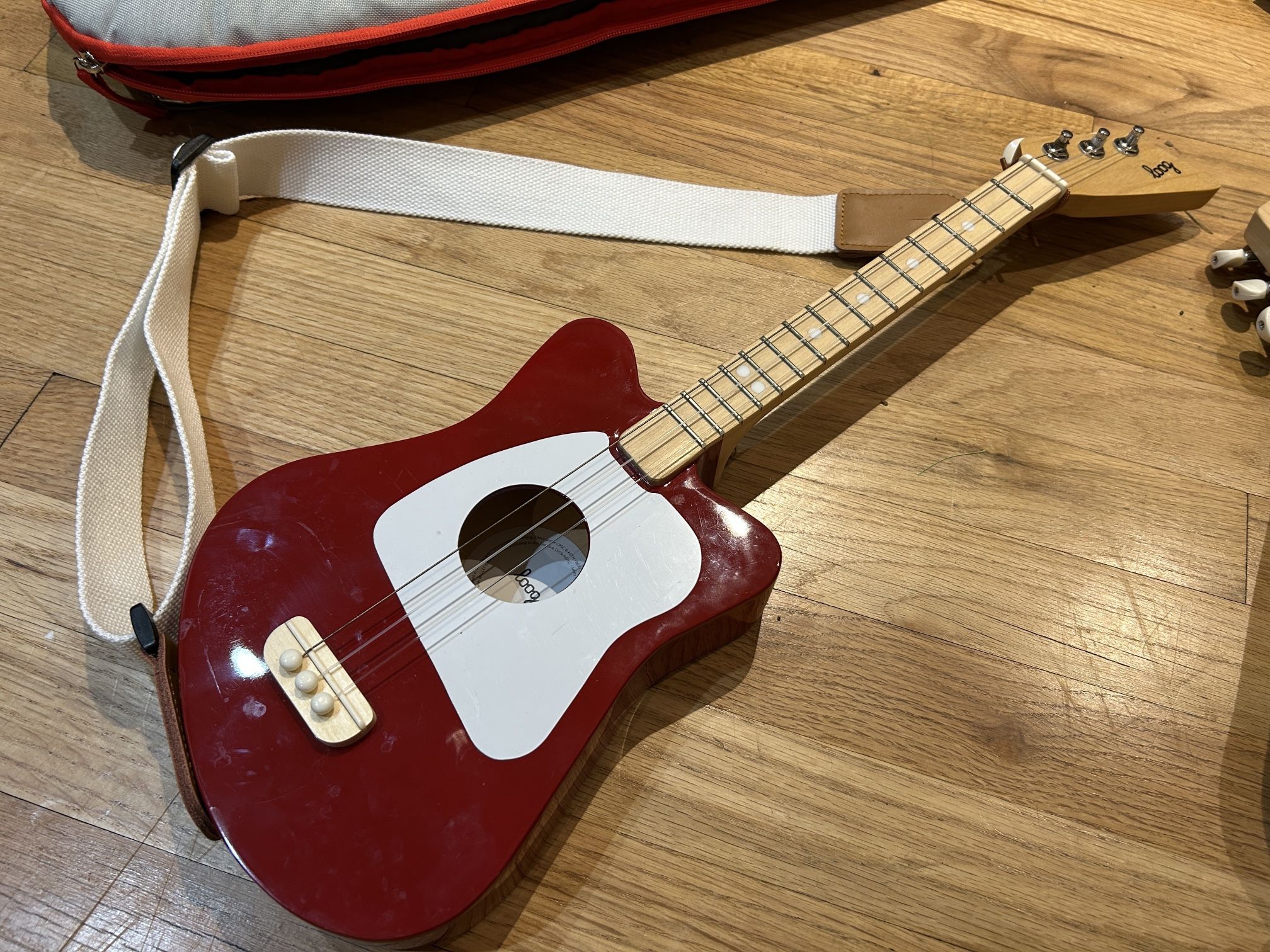 Red Loog Acoustic Mini Guitar with Accessories 