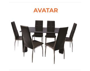 BRAND NEW IN BOX 7 PCS DINING SET WITH GLASS TOP