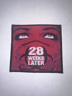 28 WEEKS LATER, BLACK BORDER, SEW ON WOVEN PATCH