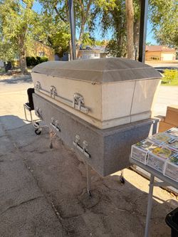 Full-Size Burial Casket with Hardware