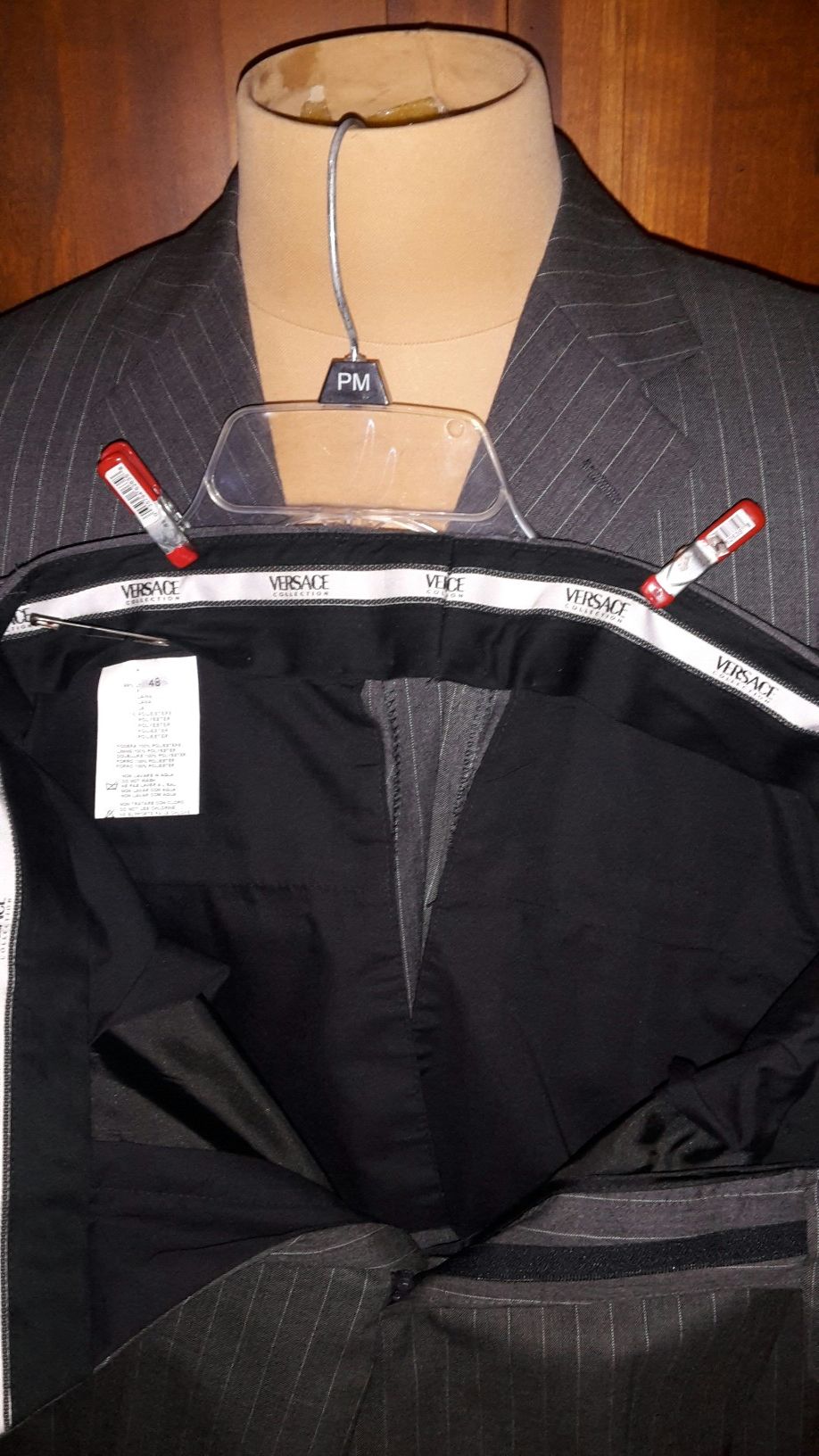 Versace pin stripe suit