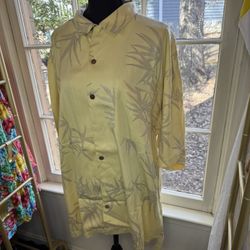 Tommy Bahama 100% Silk Button Down Shirt X Large 