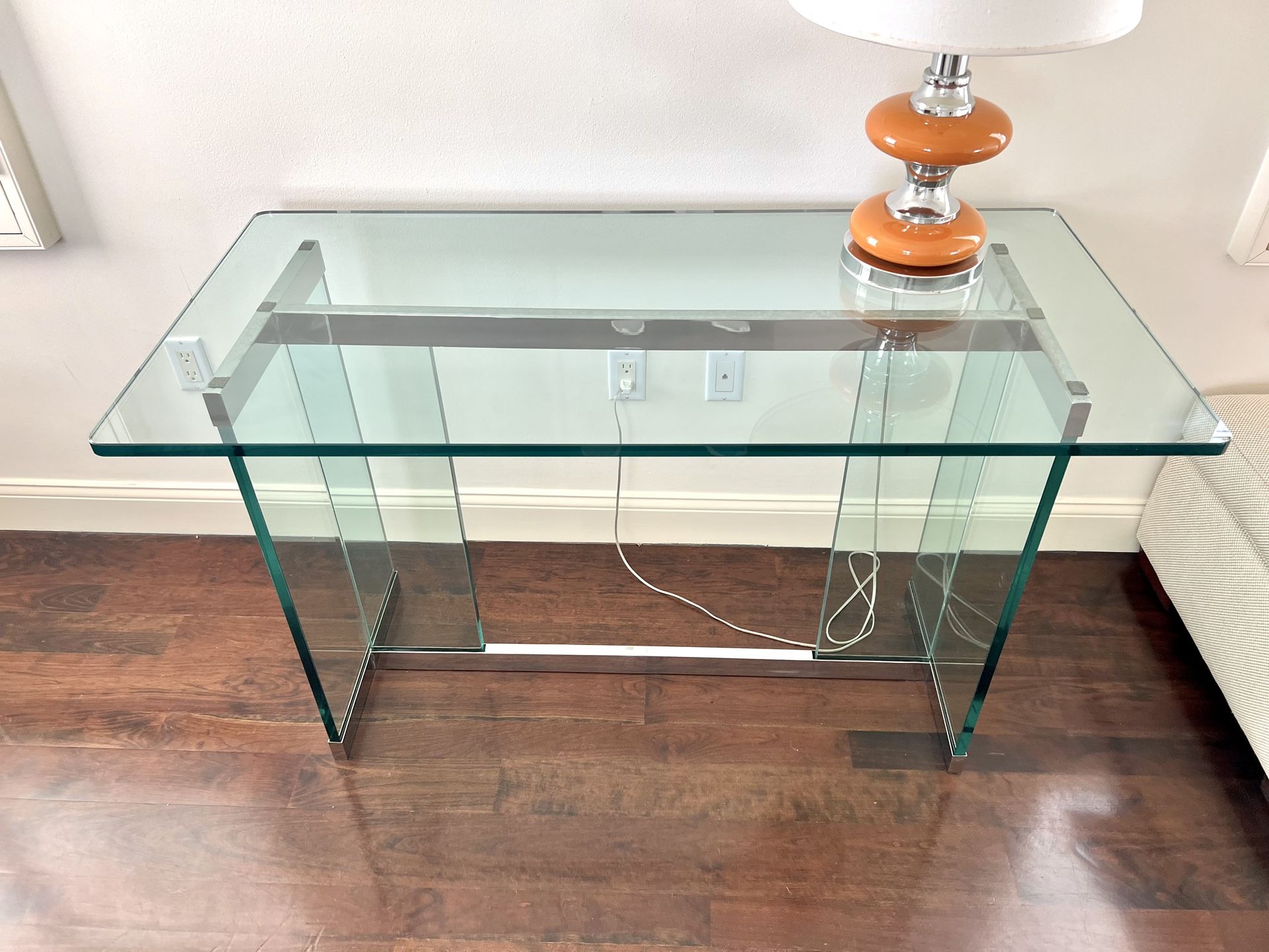 Vintage Desk -  glass and chrome 