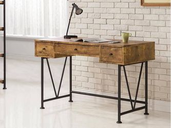 Eclectic Style Desk! Antique Nutmeg Finish!! Lowest Prices Ever!