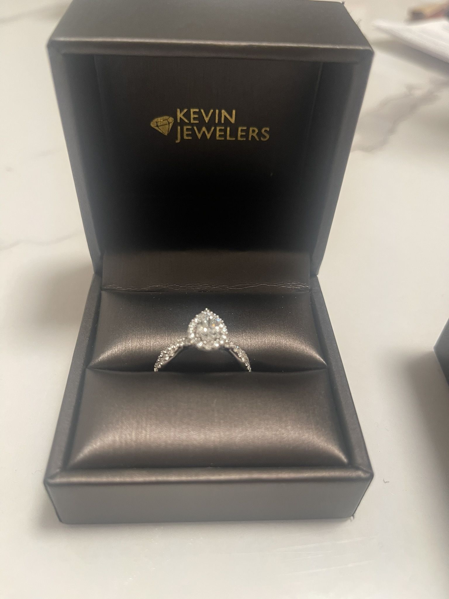 Wedding Ring Pear Diamond Shape Size 8