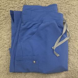 FIGS Kade Cargo Women Size Large Ceil Blue Pants 
