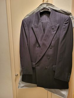 Stafford Charcoal Gray Double Breasted Suit 