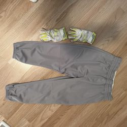Youth Grey Xl Pants & Batting Gloves 