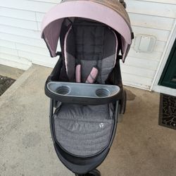 Pink And Gray Single Stroller