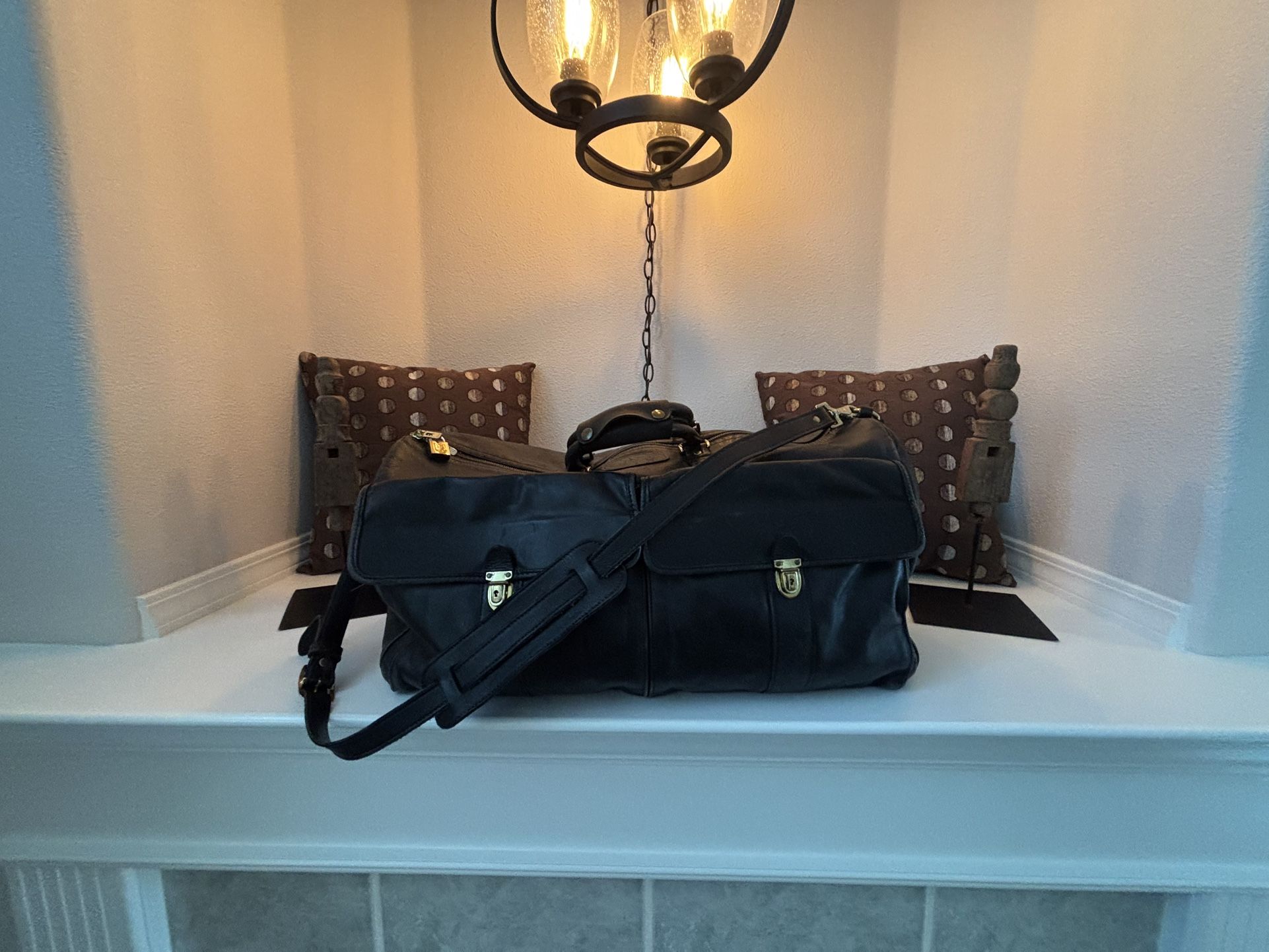 Vintage Leather Duffle Bag