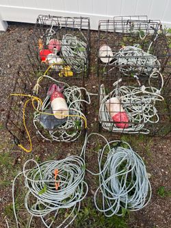 4 crab pots plus buoys ropes etc