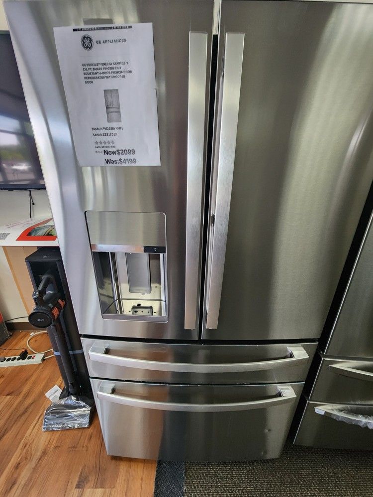 Profile 27.9 cu. ft Smart 4-Door French Door Refrigerator with Door-in-Door in Fingerprint Resistant Stainless Steel
